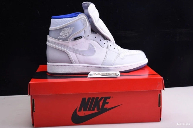 1st Kicks Shoes Air Blue CK6637-104 1 Zoom Jordan Racer Retro High White 0715
